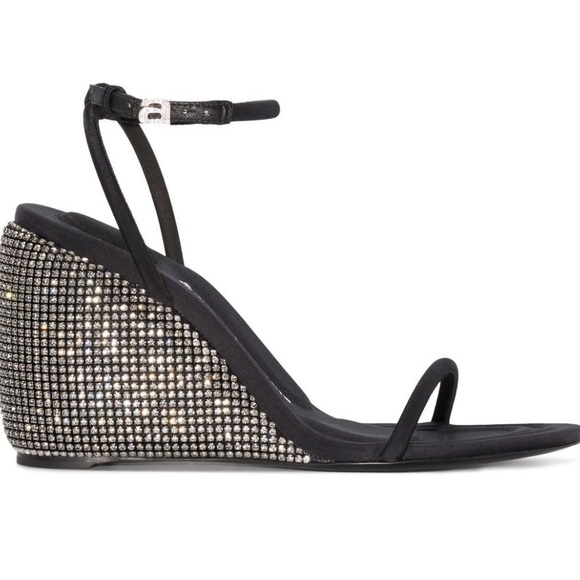 ALEXANDER WANG, Dahlia Crystal Embellished Wedge Heel Sandals, size 40 - Picture 2 of 9